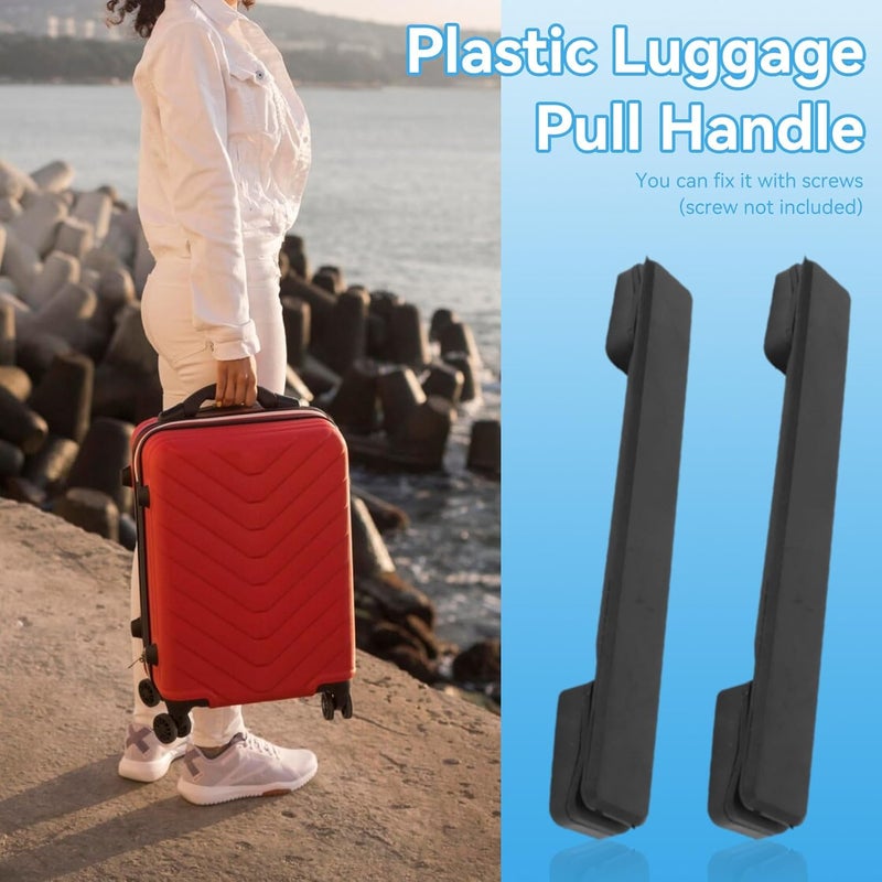 Frdhee 2PCS Luggage Handle, 7.8in Plastic Suitcase Handle Replacement Strap Grip Replacement for Suitcase Case, Black - Image 2